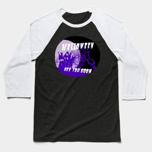 Purple church. Halloween is comming in oval frame Baseball T-Shirt